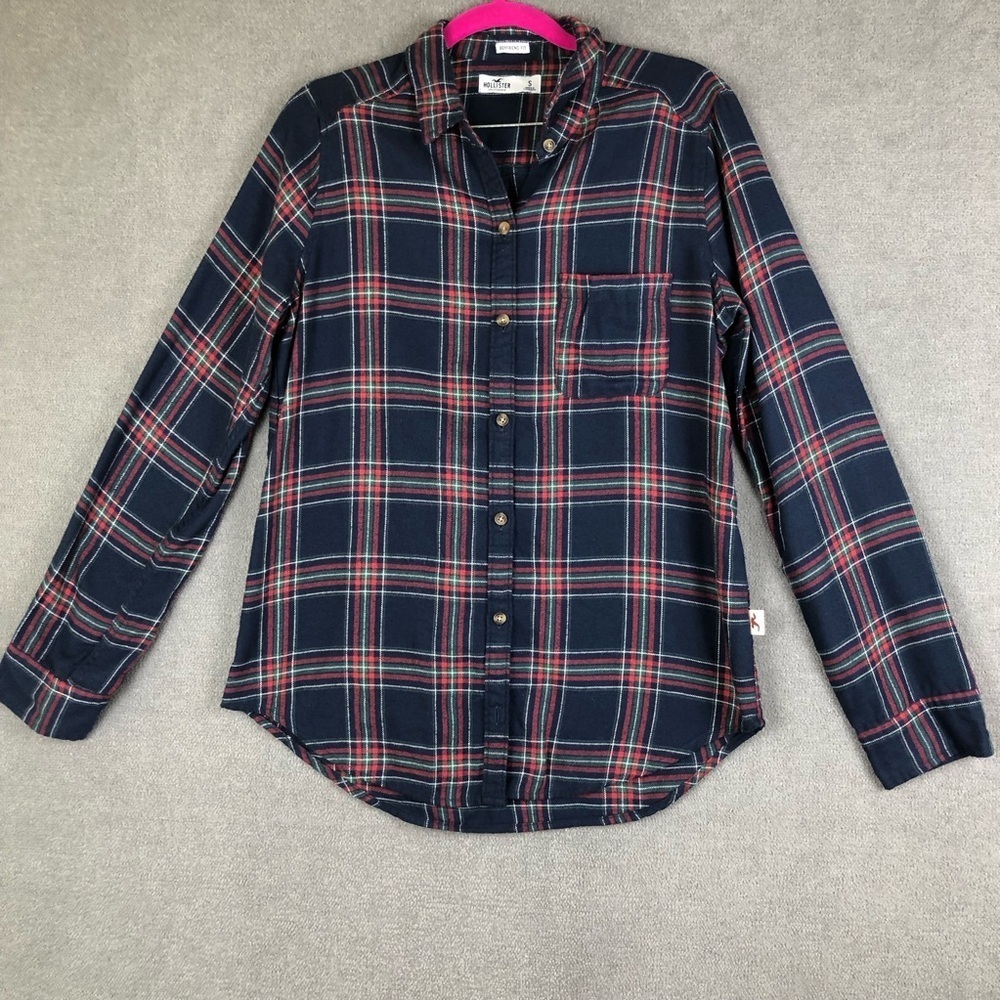 Hollister Boyfriend Fit Flannel Shirt long sleeve Plaid size S